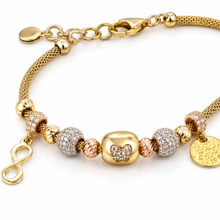 Brățară din Aur 14K cu Infinit și Bănuț – Model Elegant cu Detalii Strălucitoare [1]