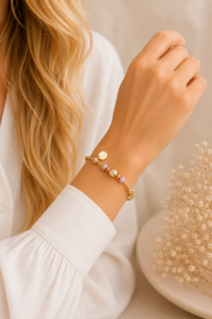 Brățară din Aur 14K cu Infinit și Bănuț – Model Elegant cu Detalii Strălucitoare [2]