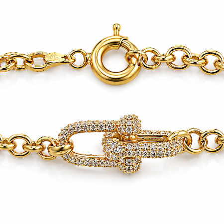 Brățară din Aur 14K cu Lanț Tip Verigă și Închizătoare Decorativă – 19 cm [2]