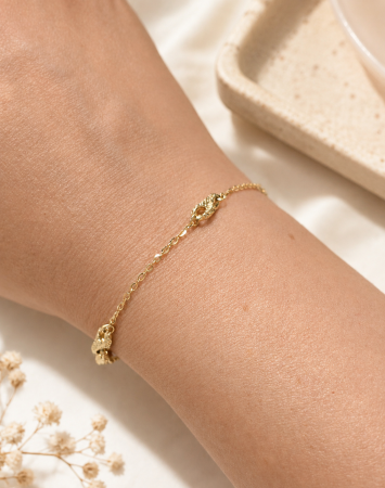 Brățară din aur galben 14K cu elemente răsucite texturate – reglabilă 18–20 cm [1]