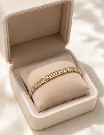 Brățară din aur galben 14K cu finisaj diamantat – 21 cm [1]