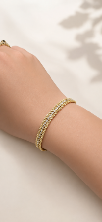 Brățară din aur galben 14K cu finisaj diamantat – 21 cm [2]