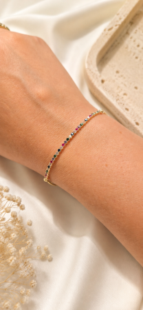 Brățară din aur galben 14K cu pietre multicolore – 19 cm [1]