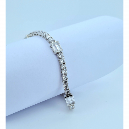 Bratari din argint - Brățară din Argint 925 cu Cristale Zirconia – 11.15 g, 19 cm