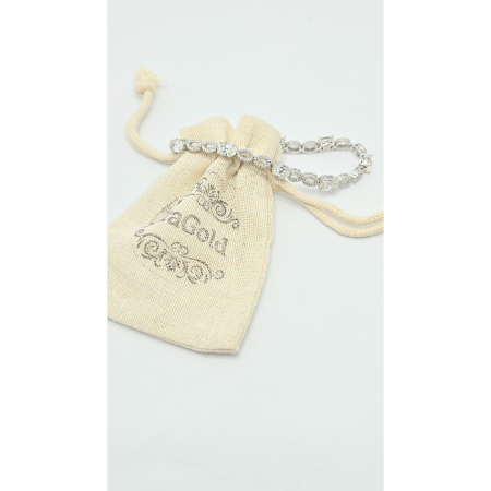 Brățară Elegantă din Argint 925 cu Cristale Ovale Transparente – 18 cm, 12,37 g [1]