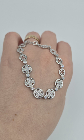 Brățară Elegantă din Argint 925 cu Cristale Transparente – 17 cm - 20 cm, 9.96 g [1]