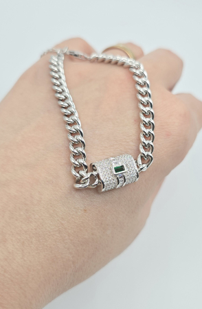 Brățară Elegantă din Argint 925 cu Cristale Transparente – 17 cm - 21 cm, 16.58 g [1]