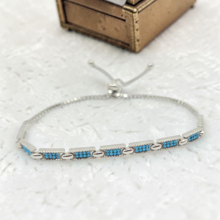 Bratari din argint - Brățară Eleganta Reglabilă din Argint 925 cu Topaz Albastru – 7.00 g