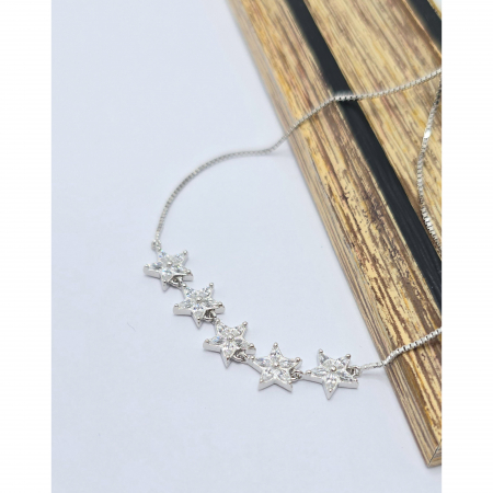 Bratari din argint - Brățară Reglabilă din Argint 925 cu Cristale Zirconia – 3.39 g