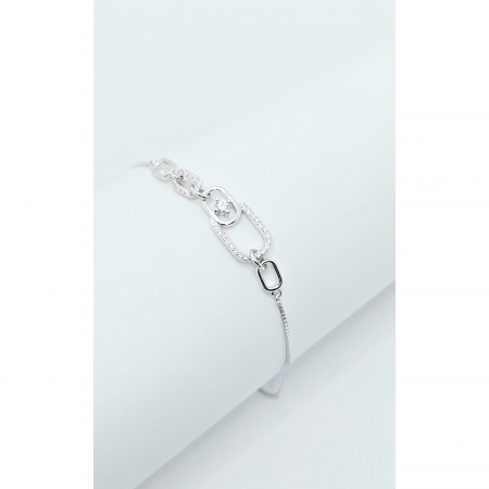Bratari din argint - Brățară Reglabilă din Argint 925 cu Cristale Zirconia – 2,38 g