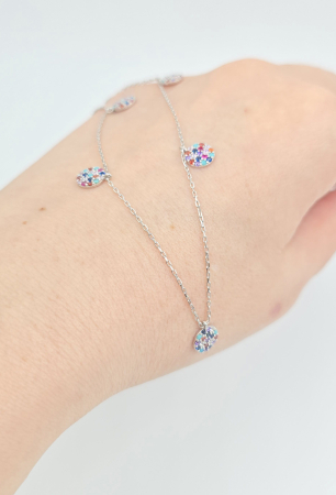 Brățară reglabilă din argint 925 cu pandantive multicolore – model delicat modern [1]