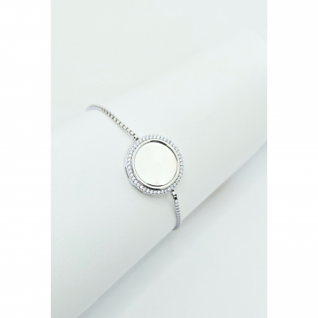 Bratari din argint - Brățară Reglabilă din Argint 925 cu Zirconia Transparentă – 6,28 g
