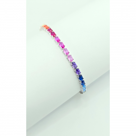 Bratari din argint - Brățară Tennis din Argint 925 cu Pietre Zirconia Ovale – 18 cm, 8,66 g