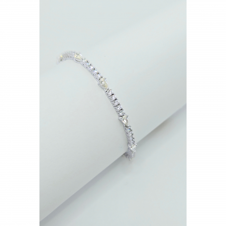 Bratari din argint - Brățară Tennis Elegantă din Argint 925 cu Pietre Zirconia – 18 cm, 7,88 g