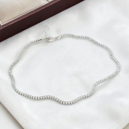 Bratari din argint - Brățară tenis subtire din argint 925 cu zirconii – model elegant modern