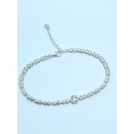 Brățară Tennis din Argint 925 cu Element Rotund și Cristale Zirconia – 7.89 g, 18 cm [3]