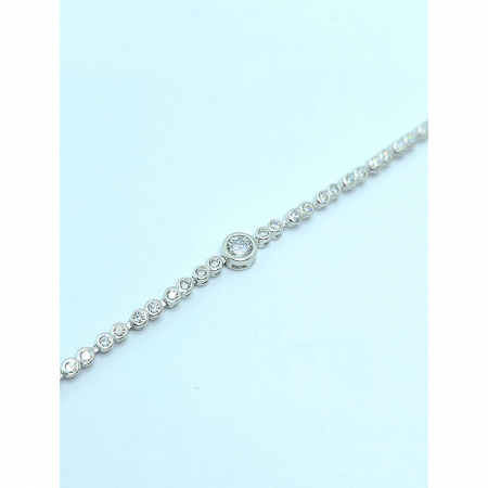 Brățară Tennis din Argint 925 cu Element Rotund și Cristale Zirconia – 7.89 g, 18 cm [4]