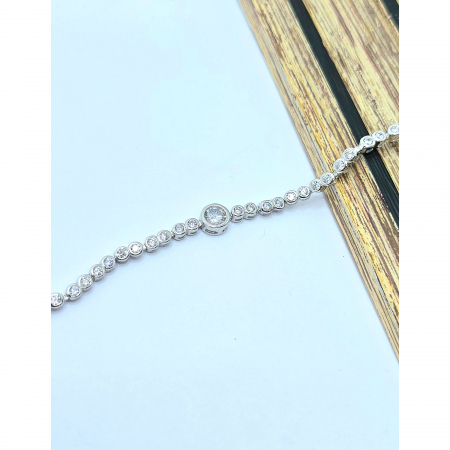 Brățară Tennis din Argint 925 cu Element Rotund și Cristale Zirconia – 7.89 g, 18 cm [2]