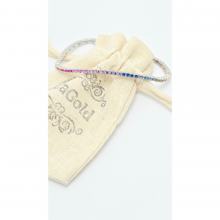Brățară Tennis din Argint 925 cu Pietre Colorate – 18 cm, 6,48 g [1]