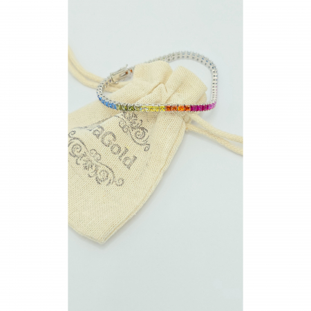 Brățară Tennis din Argint 925 cu Pietre Colorate – 18 cm, 9,13 g [2]