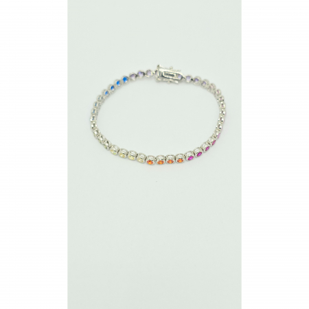 Brățară Tennis din Argint 925 cu Pietre Colorate – 18 cm, 9,34 g [3]