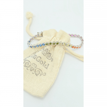 Brățară Tennis din Argint 925 cu Pietre Colorate – 18 cm, 9,34 g [1]