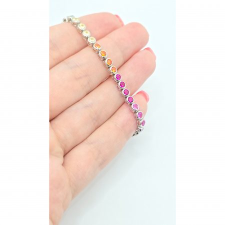 Brățară Tennis din Argint 925 cu Pietre Colorate – 18 cm, 9,34 g [2]