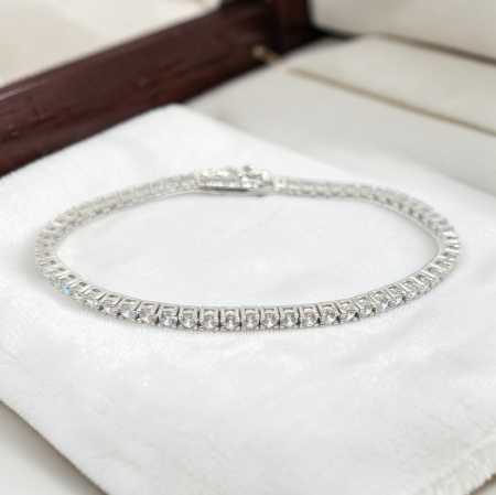 Bratari din argint - Brățară Tennis din Argint 925 cu Pietre transparente– 20 cm, 8.92 g