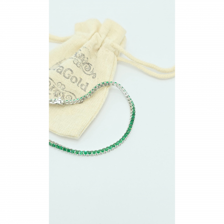 Brățară Tennis din Argint 925 cu Pietre Verzi – 18 cm, 7,28 g [1]