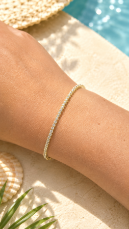 Brățară Tennis din aur galben 14K cu pietre albe – 18 cm [1]
