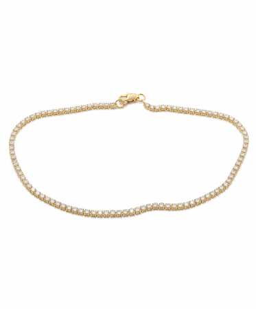 Bratari din aur - Brățară Tennis din aur galben 14K cu pietre albe – 19 cm
