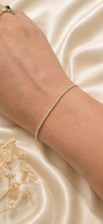 Brățară Tennis din aur galben 14K cu pietre albe – 19 cm [1]