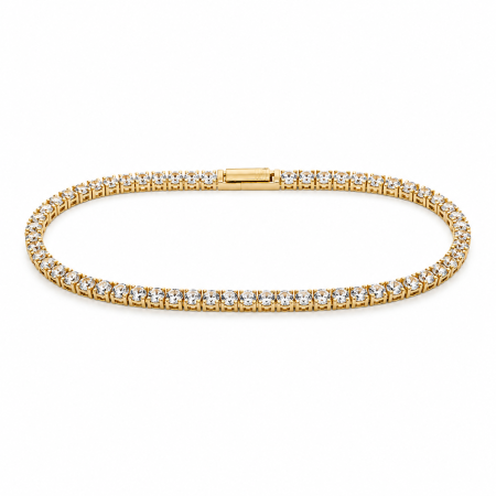 Brățări din aur 14K - Brățară Tennis din Aur Galben 14K cu Pietre Strălucitoare – 22,50 cm