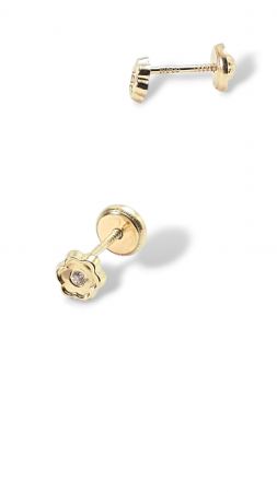 Cercei Bebe cu Floare din Aur galben 14 kt si cristal Zirconia [1]