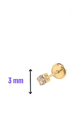 Cercei Bebe din Aur 14 kt  cu piatra cubic Zirconia [2]