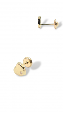 Cercei Bebe in forma de Inimioara din Aur galben 14 kt si cristal Zirconia [1]