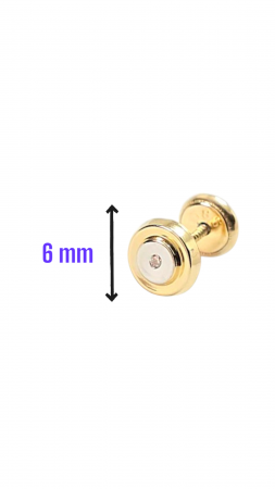 Cercei Bebe rotunzi din Aur galben 14 kt si cristal Zirconia [2]