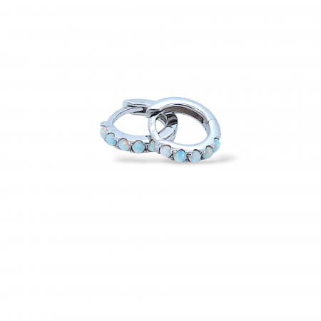 Cercei din Argint 925 cu Opal Alb pentru Copii – 1.26 g, 1 cm [2]