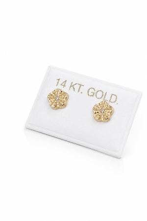 Cercei copii Delicați cu Model Decorativ din Aur 14K – 6 mm [3]