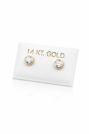 Cercei copii din Aur 14K cu Piatră – 4 mm [2]