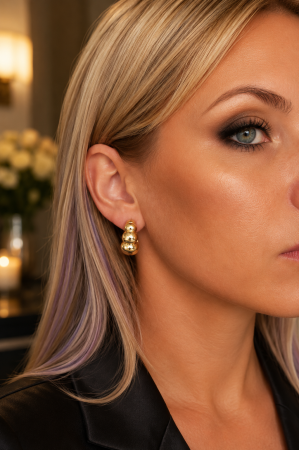 Cercei Creole Bubble din Aur 14K – Design Volumetric [1]