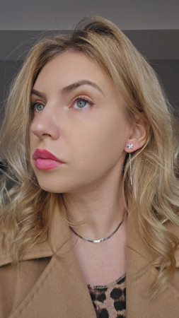 Cercei Fluturas cu Lant din Argint 925 cu Zirconia – 1.01 g, 6 cm [1]