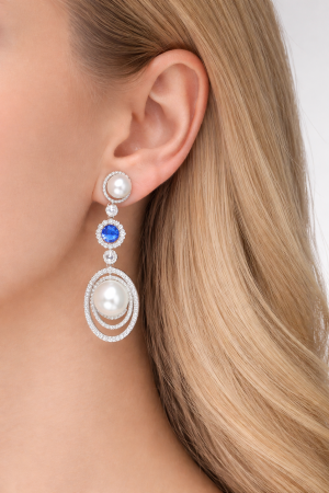 Cercei din argint 925 cu perle și zirconii – model elegant lung [3]