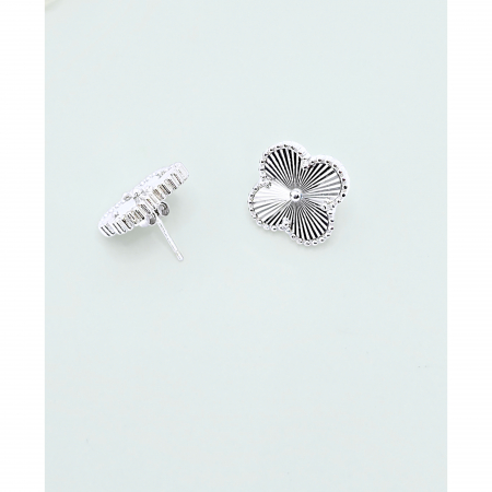 Cercei cu Trifoi din Argint 925, Fără Pietre – 7.22 g, 1.5 cm [2]