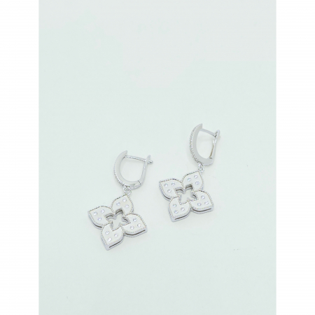 Cercei cu Trifoi din Argint 925, Pietre Zirconia – 6.84 g, 3 cm [4]