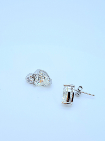 Cercei din Argint 925 cu Cristale Zirconia Transparente – 3.76 g, 1.5 cm [1]