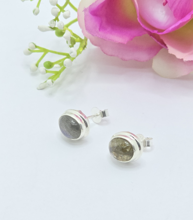 Cercei din Argint 925 cu Labradorit – 4.22 g, 1.5 cm [1]
