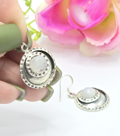 Cercei din Argint 925 cu Piatra  Lunii  – 7.63 g, 4 cm [2]