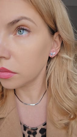 Cercei Fundita din Argint 925 cu Zirconia – 2.14 g, 1.5 X 1 cm [2]