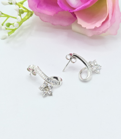 Cercei din Argint 925 cu Zirconia – 2.86 g, 2 cm [1]